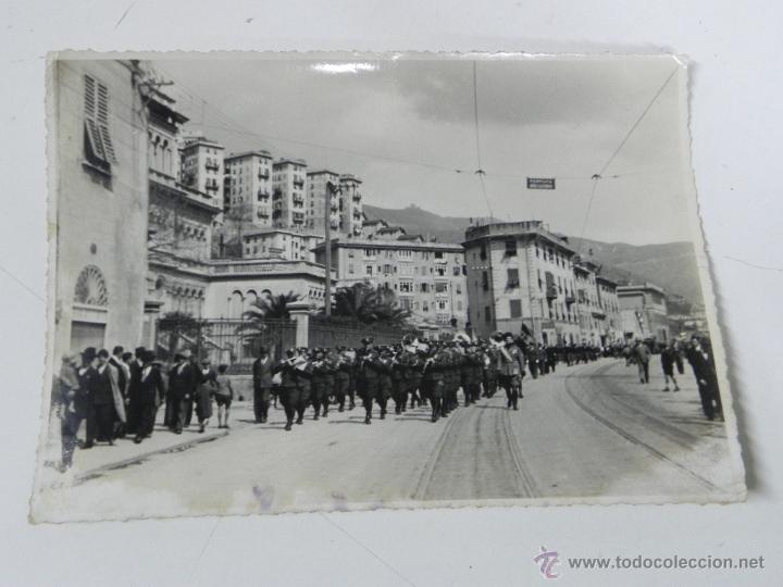 Postales: Antigua fotografia de acto de la banda de musica militar, legionaria portuaria de Genova, Italia, a&ntilde;