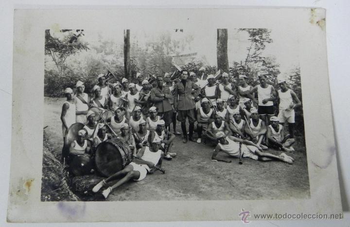 Postales: Antigua fotografia de la banda de musica militar, legionaria portuaria de Genova, Italia, a&ntilde;os 30, m