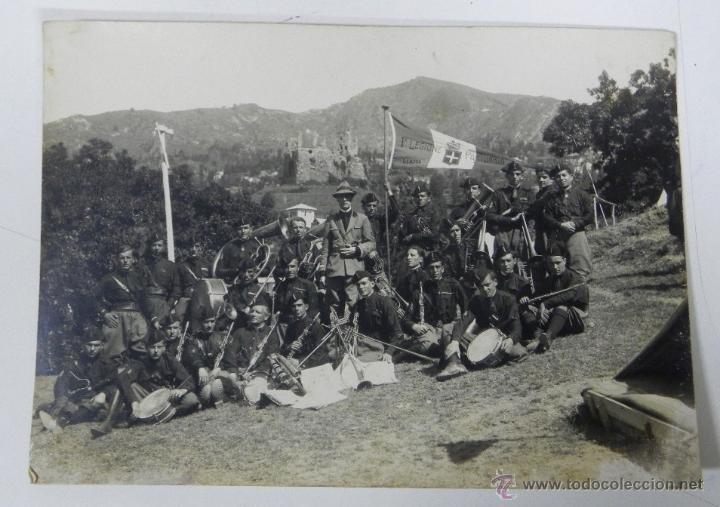 Postales: Antigua fotografia de la banda de musica militar, legionaria portuaria de Genova, Italia, a&ntilde;os 30, m