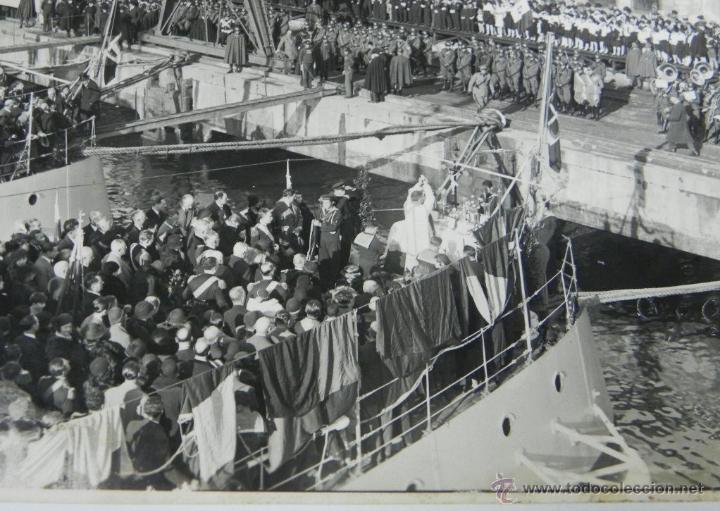 Postales: Antigua fotografia de la banda de musica de la legion portuaria de genova, italia, durante la celebr