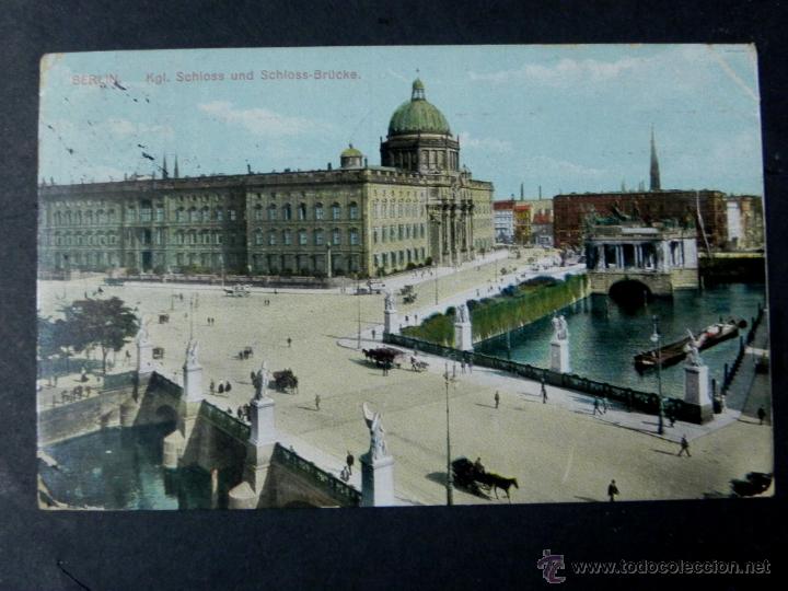 Postais: antigua postal, alemania, berlin, kgl. castillo y puente, circulada