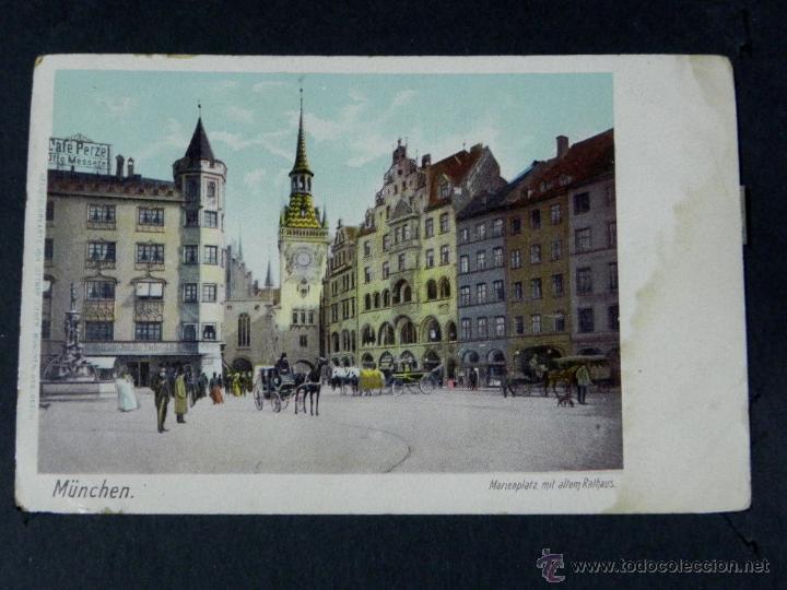 Postais: antigua postal, alemania, munchen, Plaza con el viejo ayuntamiento, sin dividir, no circulada