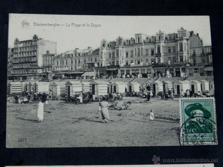 Cartoline: ANTIGUA POSTAL, blankenberge, la playa y el malecon, circulada