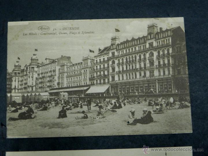 Cartoline: ANTIGUA POSTAL, ostende, los hoteles, continental, ocean, playa y mar, no circulada