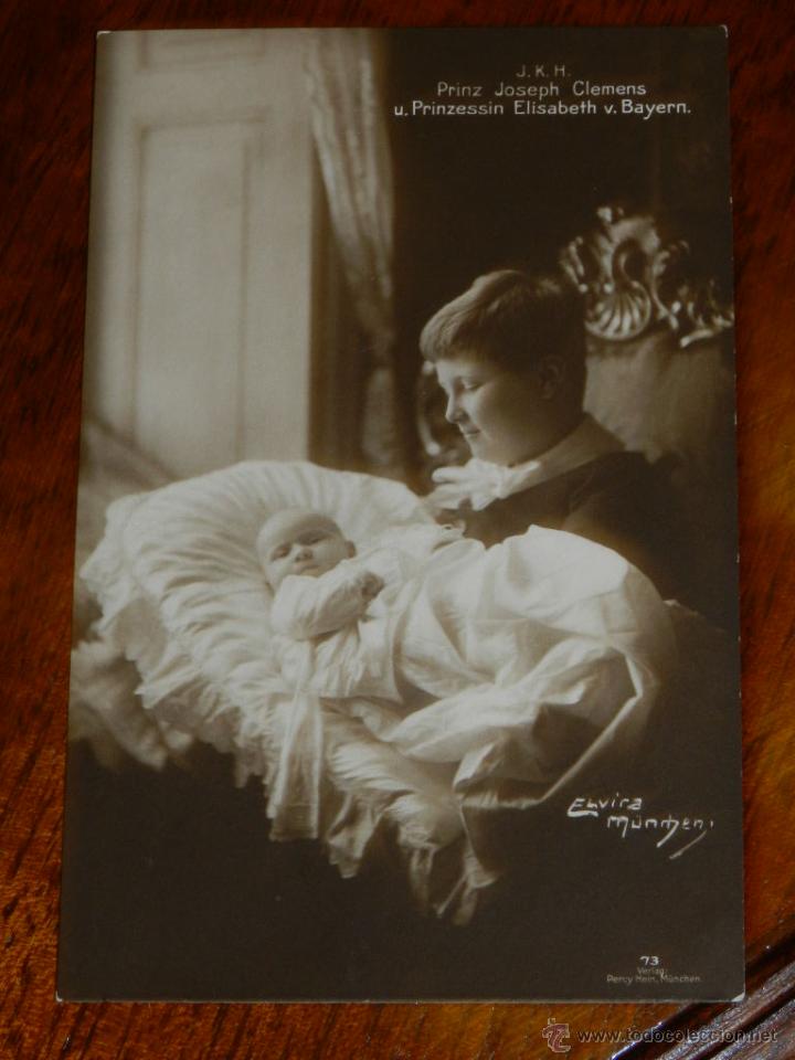 Postcards: antigua foto postal, prinz joseph clemens und prinzessin elisabeth von bayern, Pr&iacute;ncipe Joseph Cleme