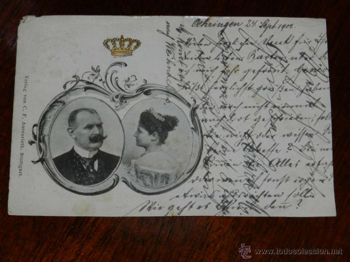 Postales: antigua foto postal, matrimonio, sin dividir, circulada