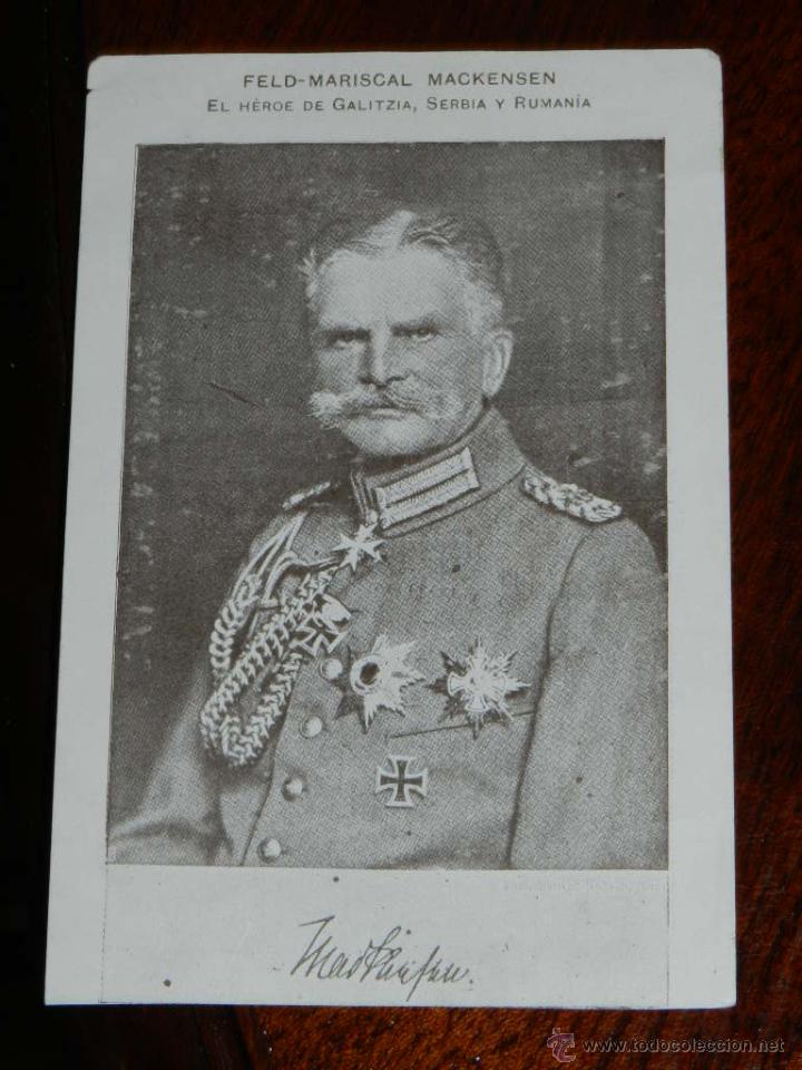Postales: antigua foto postal, feld-mariscal mackensen, Mackensen mariscal de campo, no circulada