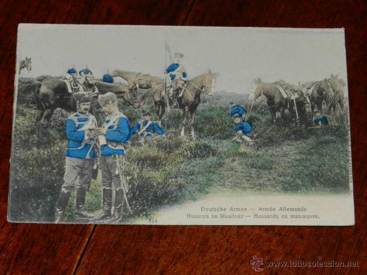Postcards: antigua postal, ulanen auf dem marsche, lanceros en marcha, no circulada