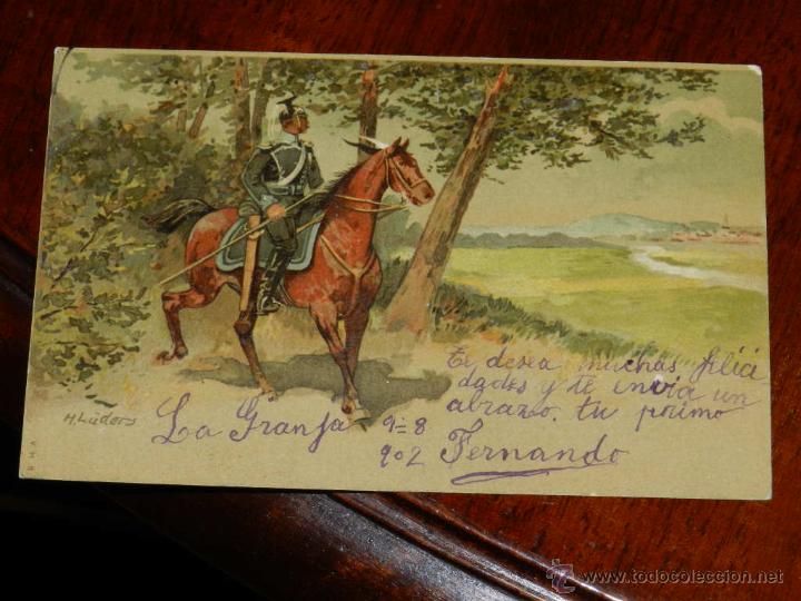 Postales: antigua postal, soldado aleman a caballo, no circulada