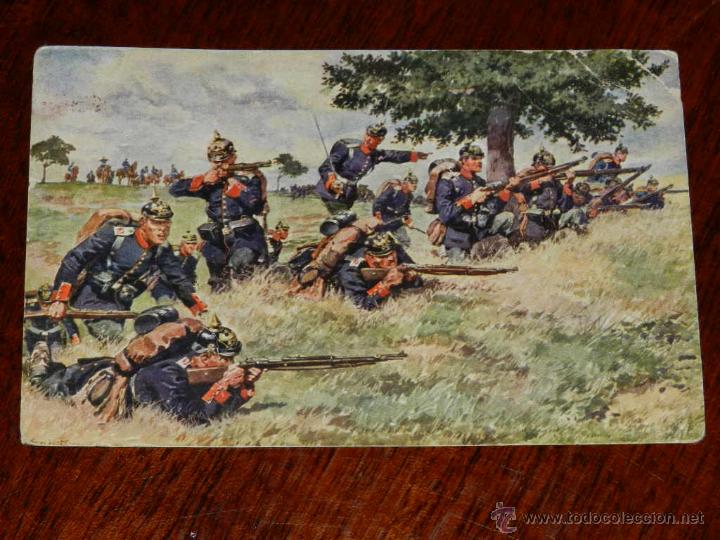 Postcards: antigua postal, Deutsch Infanterie, infanteria alemana,  no circulada