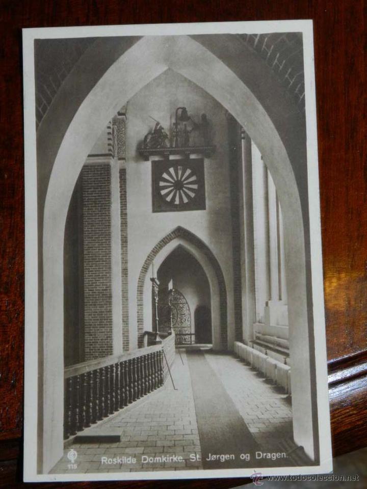 Postales: antigua foto postal, Helsingor, La catedral de Roskilde st. J&oslash;rgen y. drag&oacute;n, sin circular, gammelt
