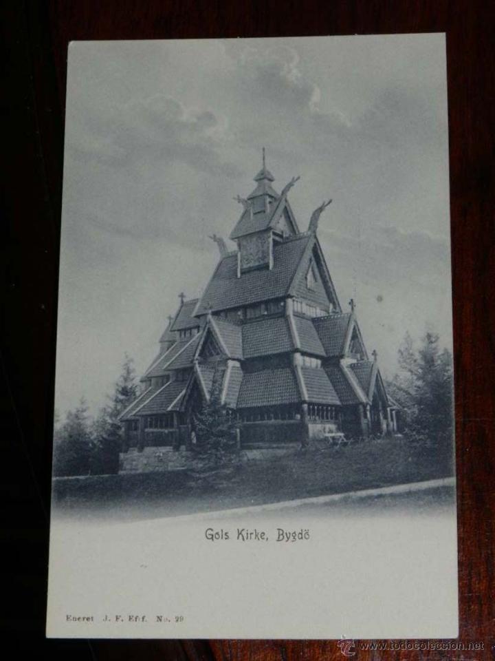 Cartoline: antigua foto postal, bygd&ouml;, Gols Iglesia, sin circular, gammalt foto vykort, bygd&ouml;, Gols Kirke, usir