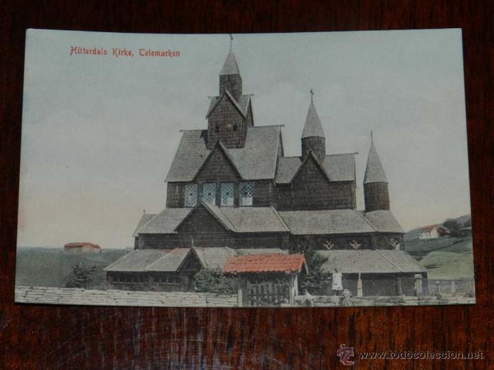 Postcards: antigua foto postal, Telemarken, Hitterdal Iglesia, sin circular, gammalt foto vykort, Telemarken, H