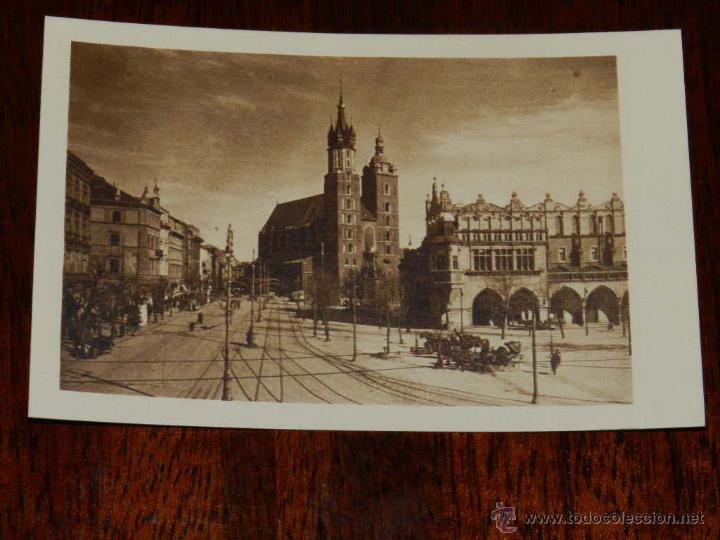 Postales: antigua foto postal, Cracovia, Iglesia de Santa Maria y el hall de ropa, sin circular, Krakov, Kosci