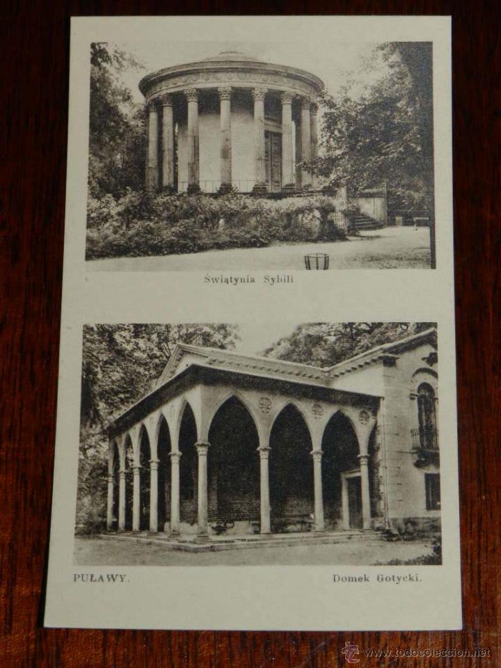 Cartes Postales: antigua foto postal, Pulawy, templo Sybili, casa de estilo g&oacute;tico, sin circular, Pulawy, Swiatynia S