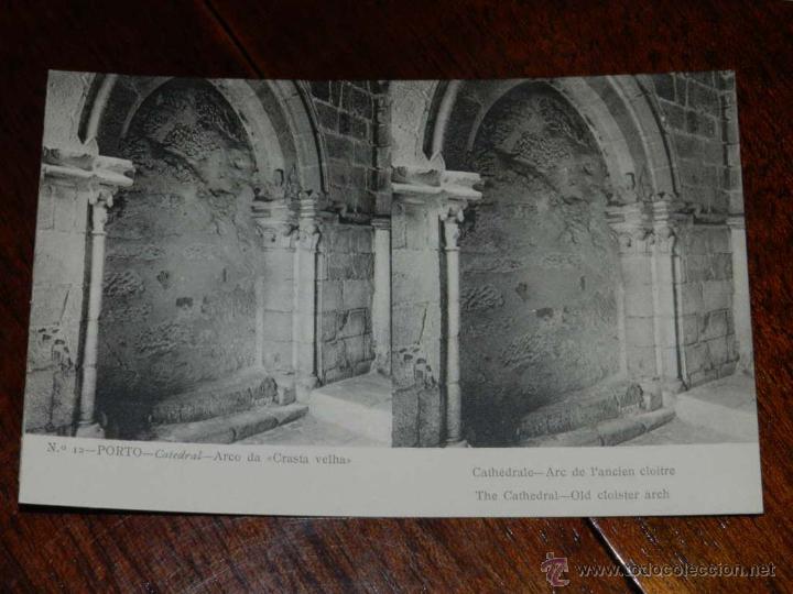Postales: antigua foto postal estereoscopica, Porto, Arco da Crasta Velha, cart&atilde;o da foto antiga stereoscopic,