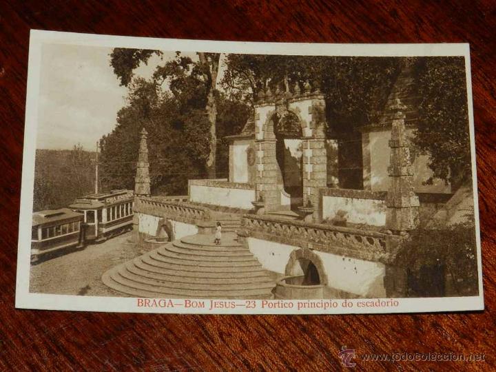 Cartes Postales: antigua foto postal, Braga, buen Jes&uacute;s, principio P&oacute;rtico de la escalera, no circulada, cart&atilde;o da fo
