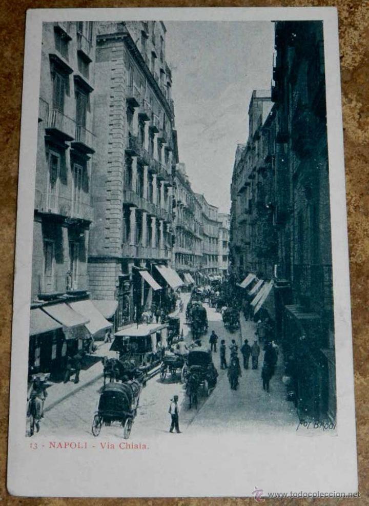 Cartoline: ANTIGUA POSTAL DE NAPOLI, N. 13, VIA CHIAIA, NO CIRCULADA.