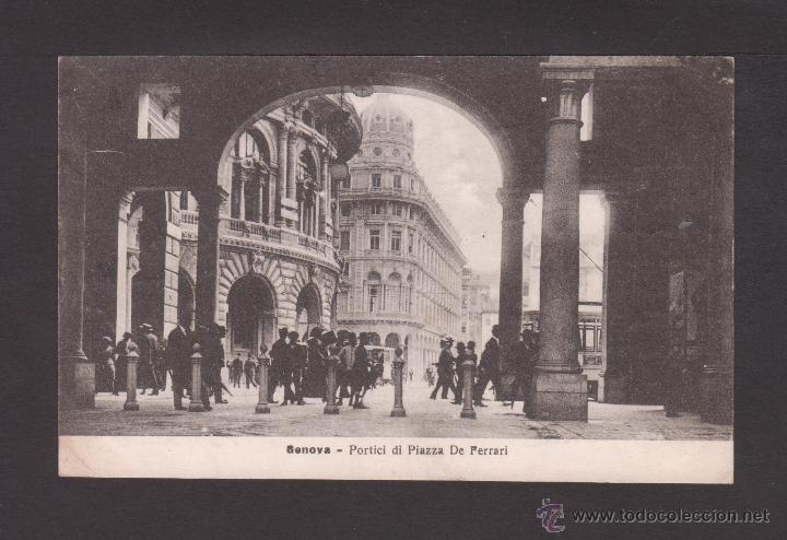 Postales: Italia - Genova. Portici di Piazza de Ferrari - - Edici&oacute;n STA - Circulada en 1920