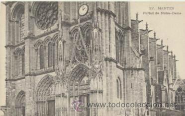 Cartes Postales: Mantes.- Portail de Notre-Dame.
