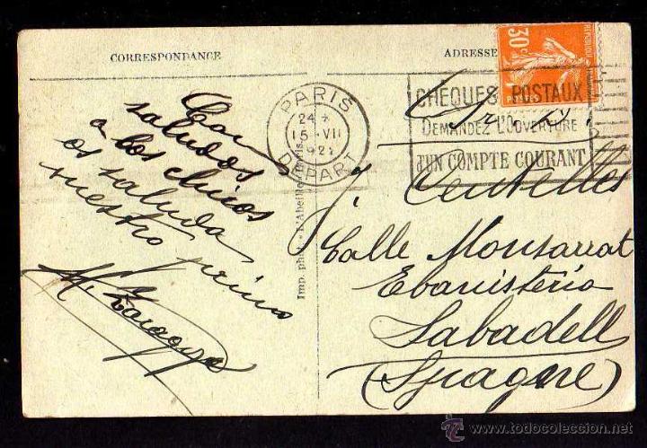 Postales: Paris La Bourse.  1922. Circulada - Foto 2