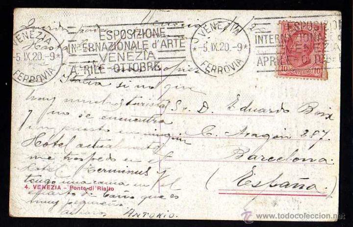 Postales: Postal de Venecia. Circulada 1920 - Foto 2