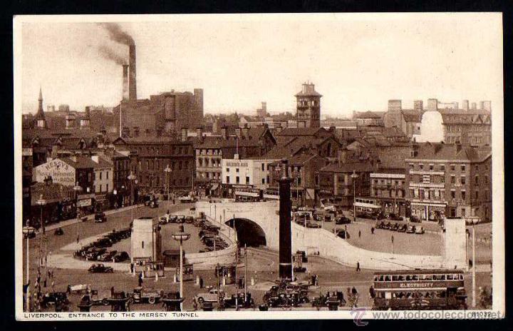 Postais: Postal de Liverpool. Entrance to the Mersey Tunnel. No circulada.