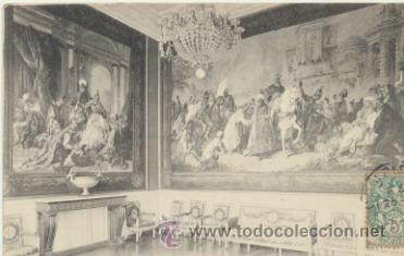 Postcards: Compiegne.- Le Chateau - Galerie des Tapisseries. Franqueado y fechado en 1907.