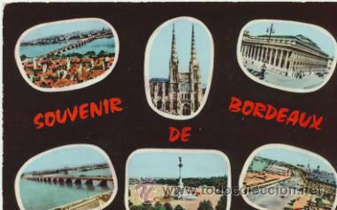 Postcards: Souvenir de Bordeaux.- Franqueado y fechado.