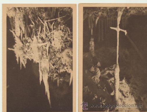 Postais: Laugerie Basse.- Gruta del Grand Roc. Lote de 2 postales.