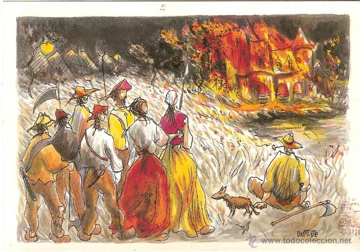 Cartoline: FRANCIA, BICENTENARIO DE LA REVOLUCI&Oacute;N 1789-1989, EL FUEGO EN EL CASTILLO - SIN CIRCULAR