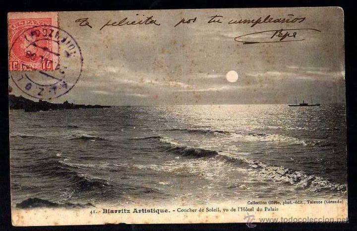 Postales: Biarritz, Circulada 1908 - Foto 1