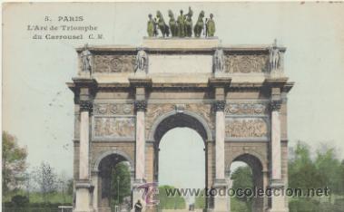 Postais: Paris.-L&acute;Arc de Triomphe. Franqueado y fechado en 1906.
