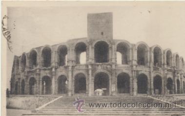 Postais: Arles.- les Arenes. Amphith&eacute;atre Romain. Franqueado y fechado en 1935.