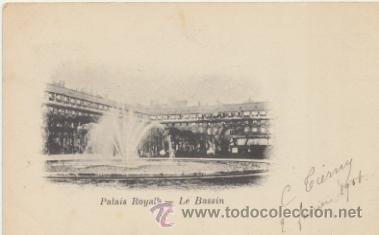Postais: Palais Royal.- Le Bassin. Franqueado y fechado en Pas de Calais en 1901.