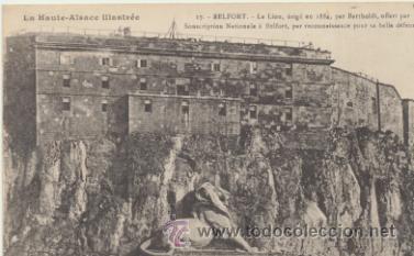 Postais: Belfort.- Le Lion. Franqueado y fechado en 1921