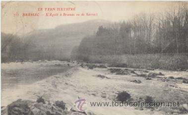 Postais: Brassac.- L&acute;Agout a Brassac.  Franqueado y fechado en 1913.