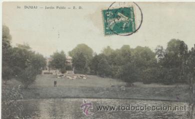 Postais: Douai.- Jardin Public. Franqueado y fechado en 1907.