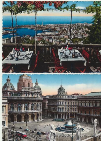 Postais: G&eacute;nova.- Lote de 2 postales. a&ntilde;os 50.