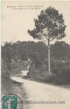 Postales: Biarritz.- Entr&eacute; du Bois de Boulogne. Franqueado y fechado en 1911.