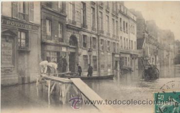 Postales: Inondations de paris. (janvier 1910). Franqueado y fechado en 1910.