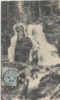 Postais: Les Vosges. Cascade de Creuse Groutte. Franqueado y fechado en 1905.