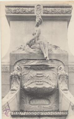 Postais: Reims.- Fontaine Sub&eacute;. Franqueado en 1907.