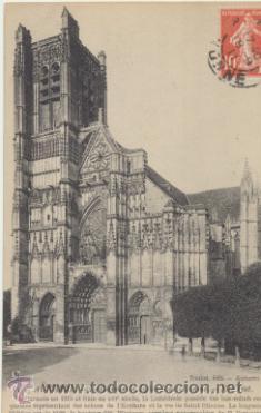 Postais: Auxerre .- la Cath&eacute;drale. Franqueado y fechado en 1911.