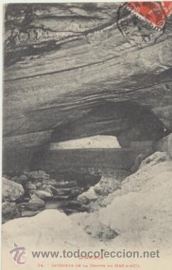Postais: L&acute;Ariege.- Interieur de la Grotte du Mas-d&acute;Azil. Franqueado y fechado en 1909.