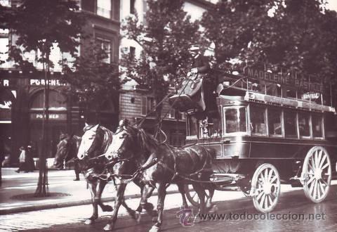 Postales: PARIS 1900 (3) Le Madeleine Bastille &agrave; son d&eacute;part. Photo Desoye.