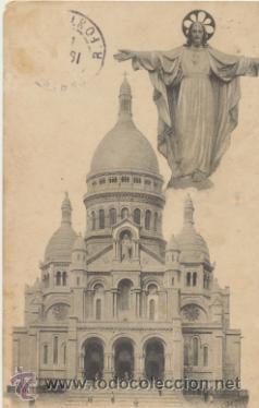 Postais: Paris.- le Sacre Coeur de Montmartre. Franqueado y fechado en 1919.
