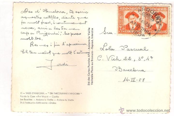 Postales: POSTAL DE VALLS   DANDORRA . - Foto 2