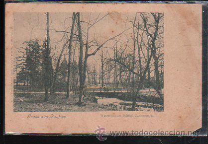 Postkarten: TARJETA POSTAL DE BERLIN - GRUSS AUS PANKOW. WASSERFALL IM KONIGL, SCHOLSSPARK.