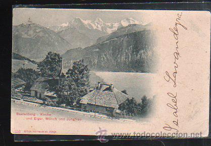 Postkarten: TARJETA POSTAL DE BEATENBERG, SUIZA - KIRCHE UND EIGER, MONCH UND JUNGFRAU. 118.